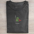Huzzah Frog with Sword Embroidered T-shirt