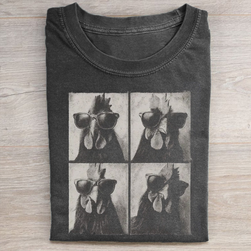 Retro Grunge Chicken T-shirt