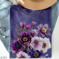 Vintage T-Shirt mit gepressten Blumen