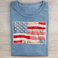Faux Patchwork American Flag T-shirt