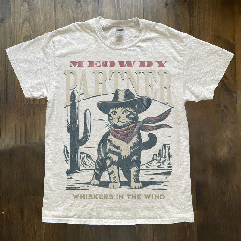 Miau, Partner Cowboy-Katzen-T-Shirt