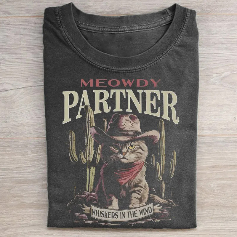 Miau, Partner Cowboy-Katzen-T-Shirt