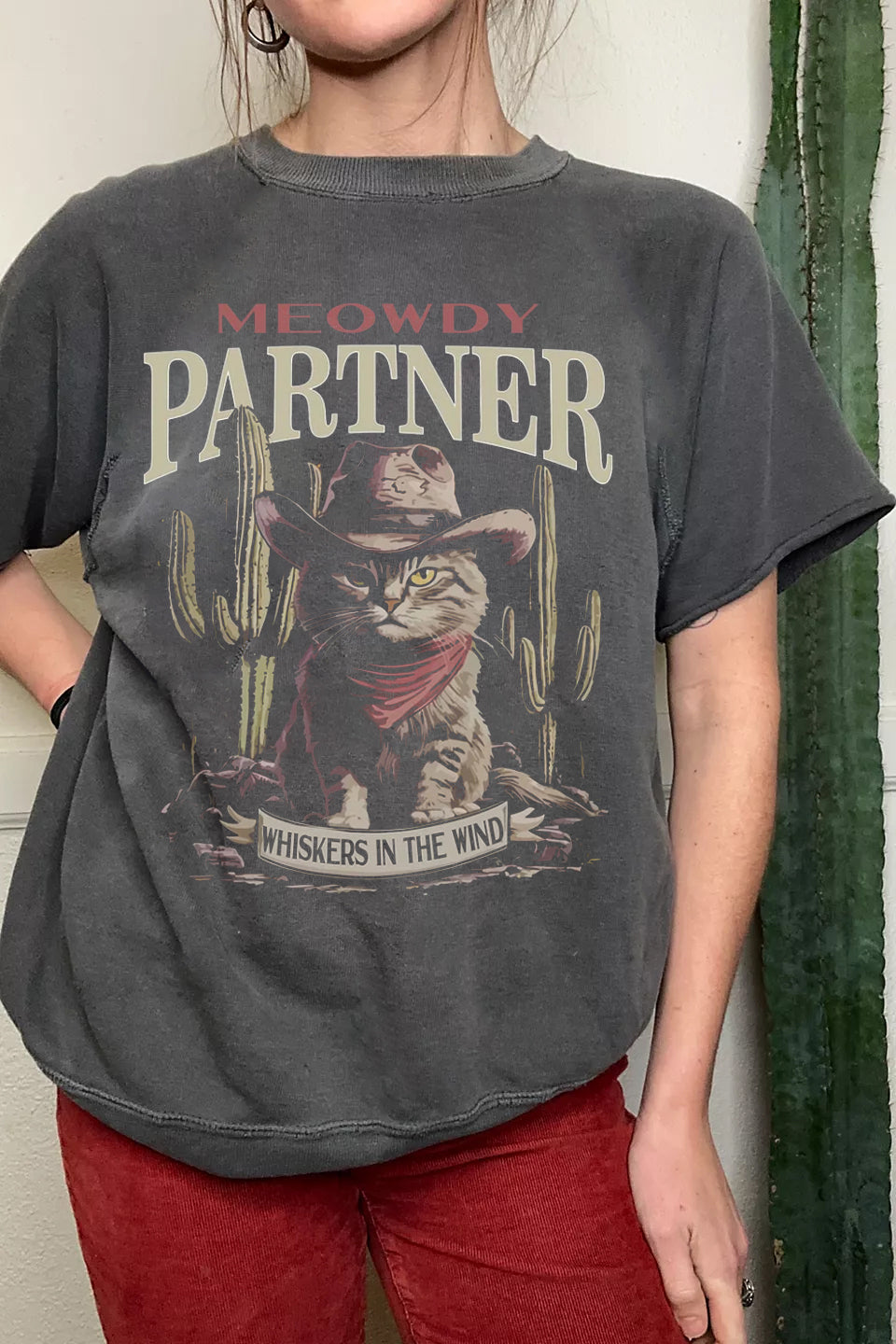 Miau, Partner Cowboy-Katzen-T-Shirt