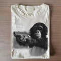 Lustiges Vintage-Schimpansen-T-Shirt