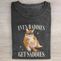 Auch Bösewichter werden traurig Lustiges Katzen-Meme T-Shirt