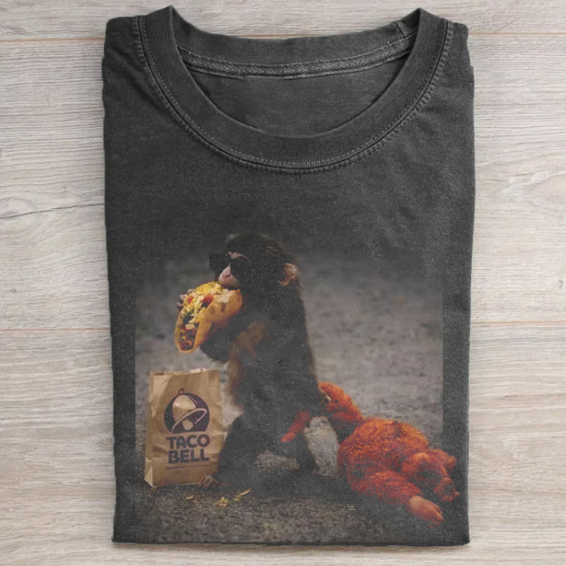 Baby Monkey Punch Eating Taco Bell T-shirt
