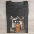 Funny Raccoon Cat Coffee T-shirt