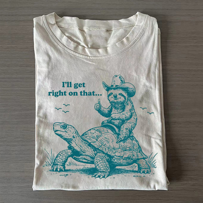 Sloth Riding Turtle T-shirt