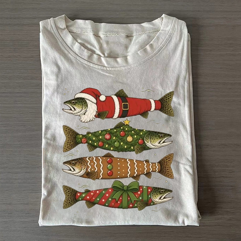 Christmas Trout Fishing T-shirt