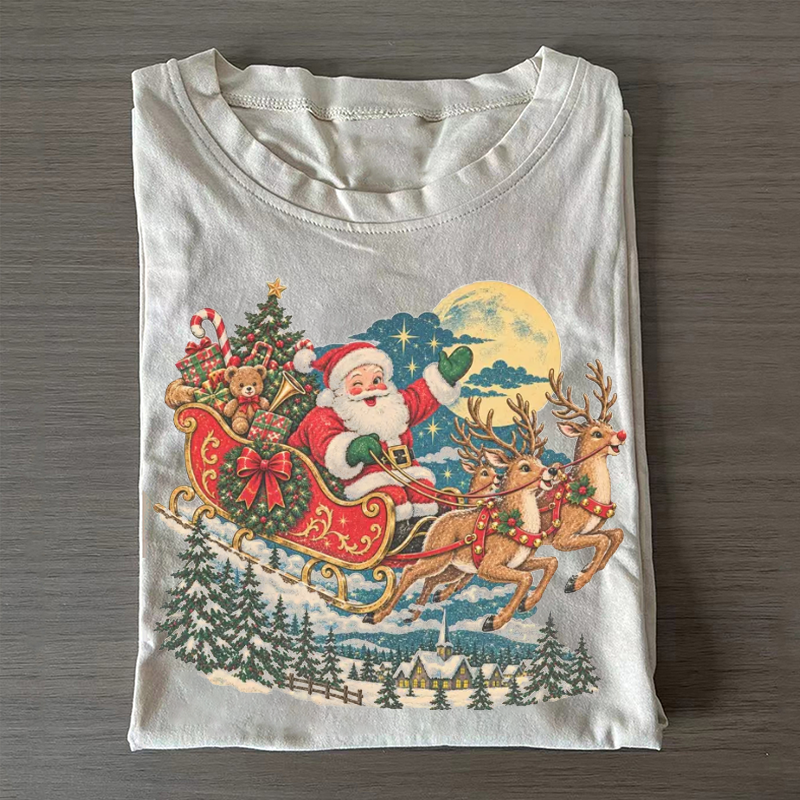 Vintage Santa Sleigh Christmas T-shirt