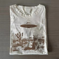 Vintage UFO Cowboy Katze T-Shirt