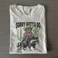 Lustiges Retro Vintage Frosch Cowboy und Waschbär T-Shirt