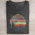 Retro Kiefern Sonnenuntergang T-Shirt
