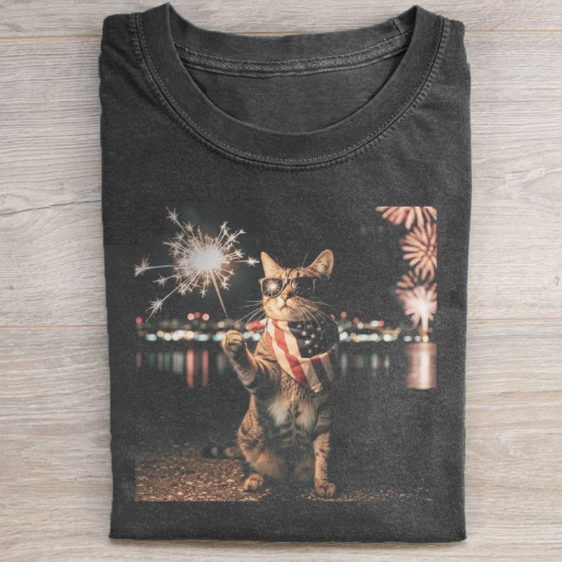 Funny Cat Patriotic T-shirt