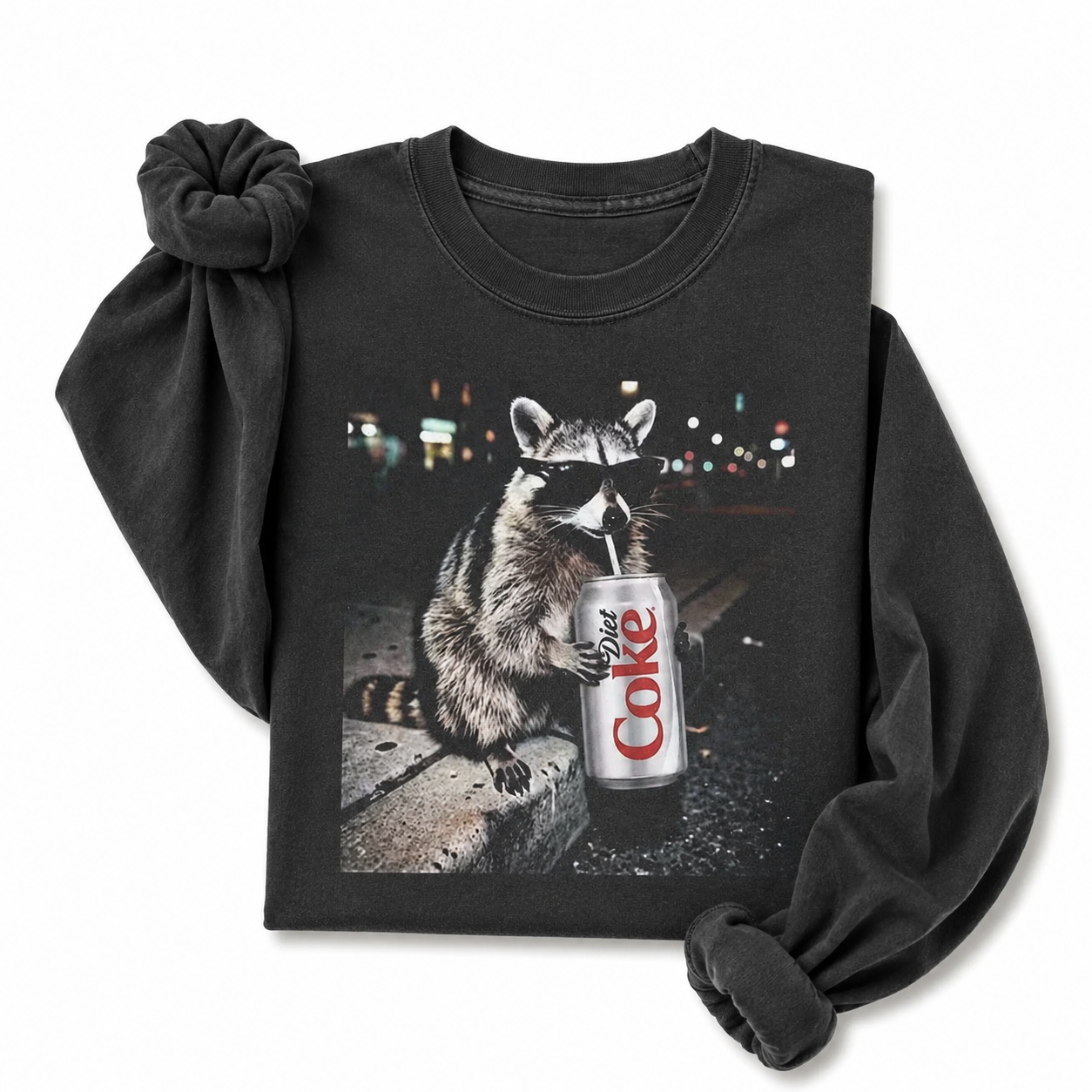 Three Raccoons Diet Coke Long Sleeve T-shirt