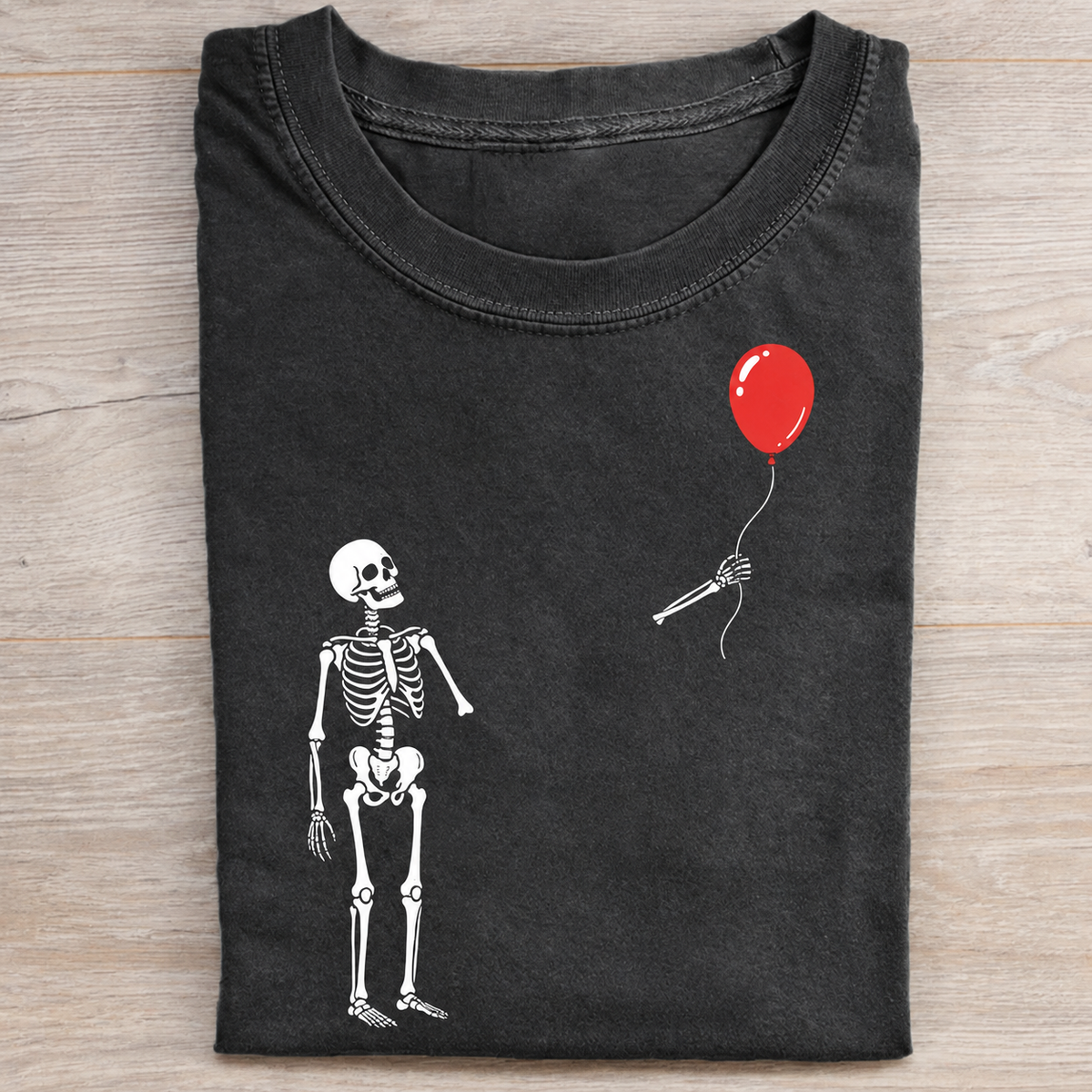 Skeleton Lost Balloon T-shirt Without Words