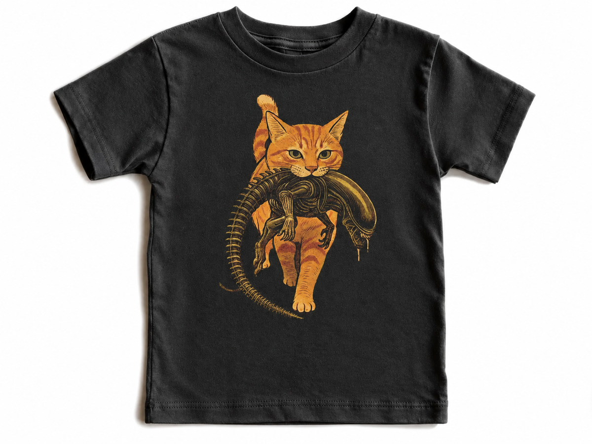 Cat Carrying Alien Kids Shirt