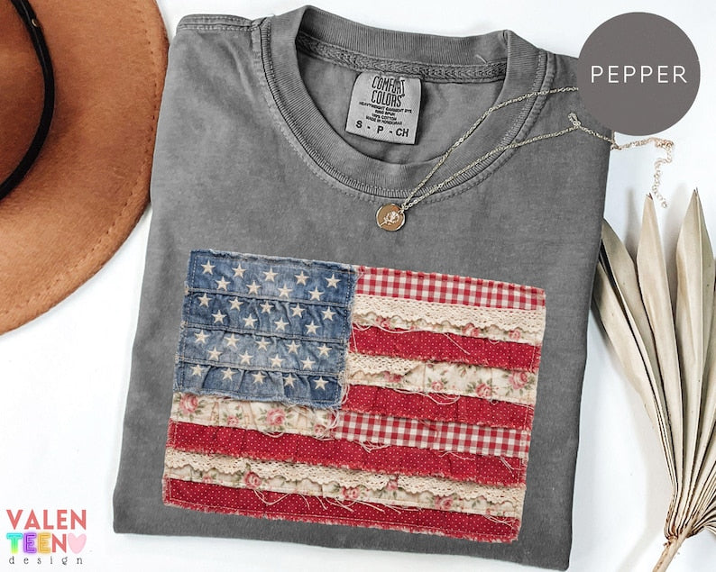 Faux Patchwork American Flag