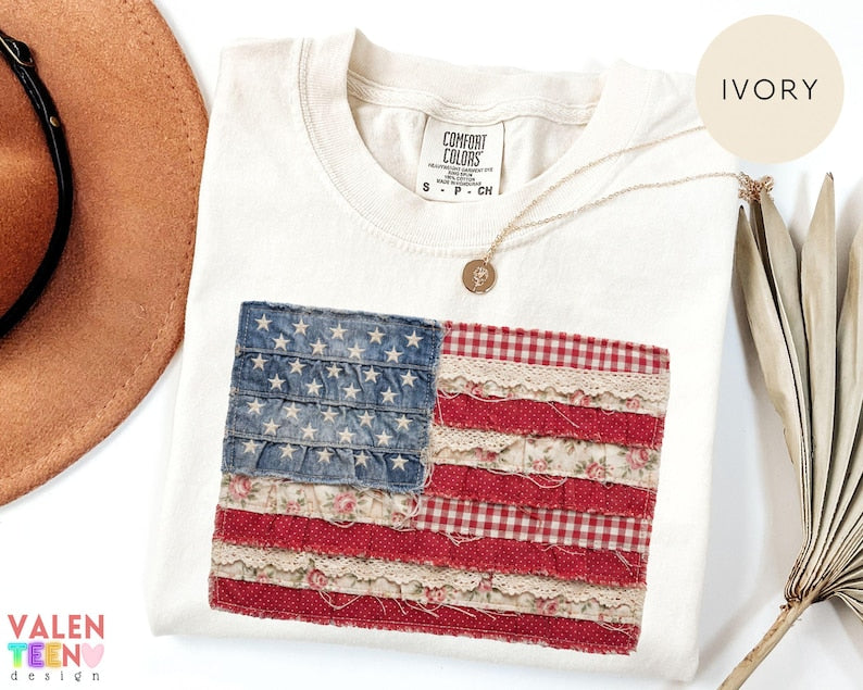 Faux Patchwork American Flag