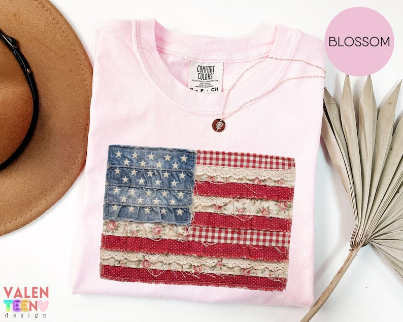 Faux Patchwork American Flag