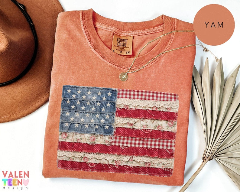 Faux Patchwork American Flag