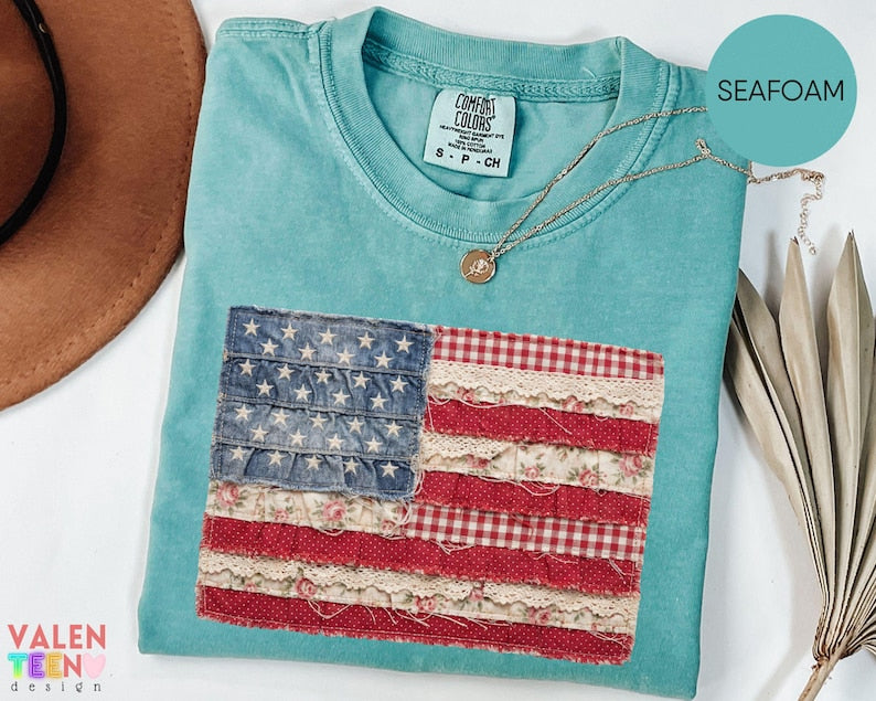 Faux Patchwork American Flag