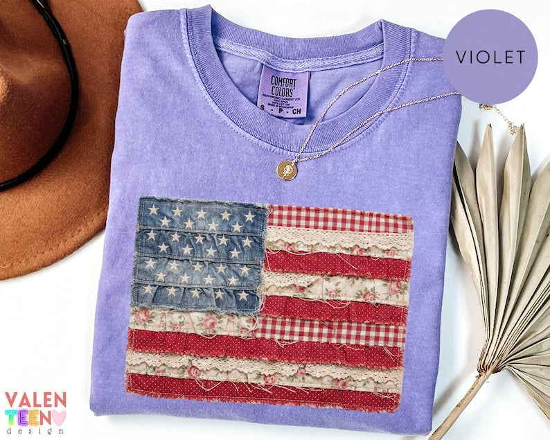 Faux Patchwork American Flag