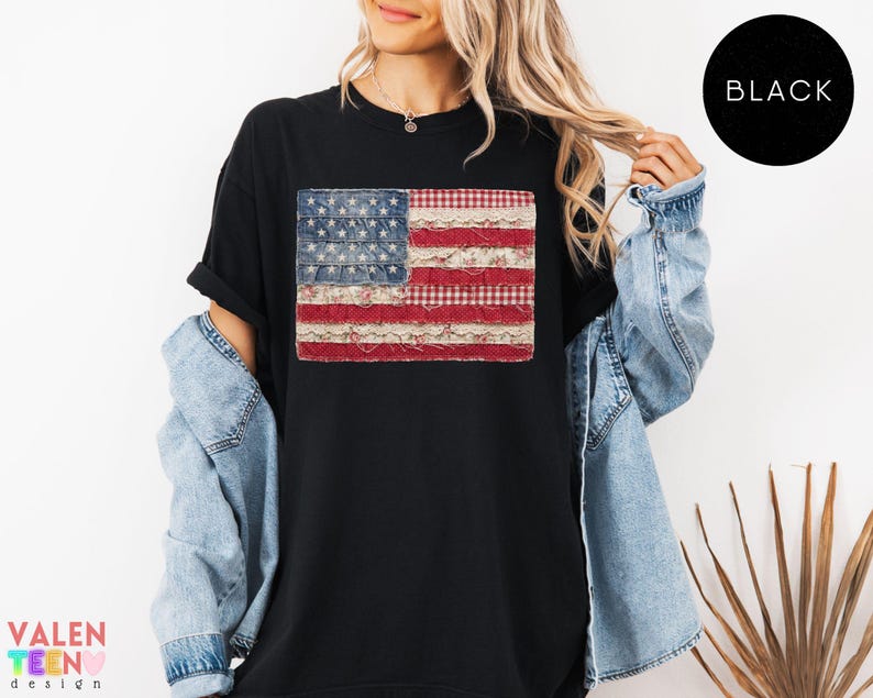 Faux Patchwork American Flag