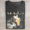 Funny Cat Drinking Iced Coffee T-shirt