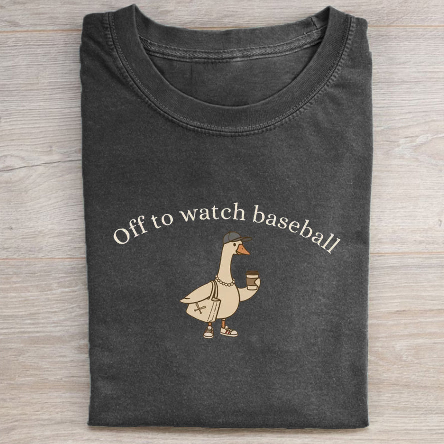 Off to Watch Baseball Goose T-shirt